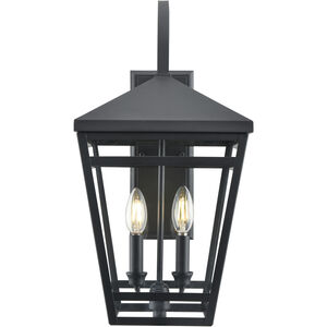 Seager 2 Light 20.25 inch Textured Black Outdoor Wall Sconce